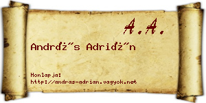 András Adrián névjegykártya